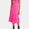 Betsey Johnson Ava Corset Midi Dress Pink Store