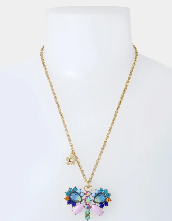 Betsey Johnson Betsey Love Fest Butterfly Slider Necklace Pastel Multi Clearance