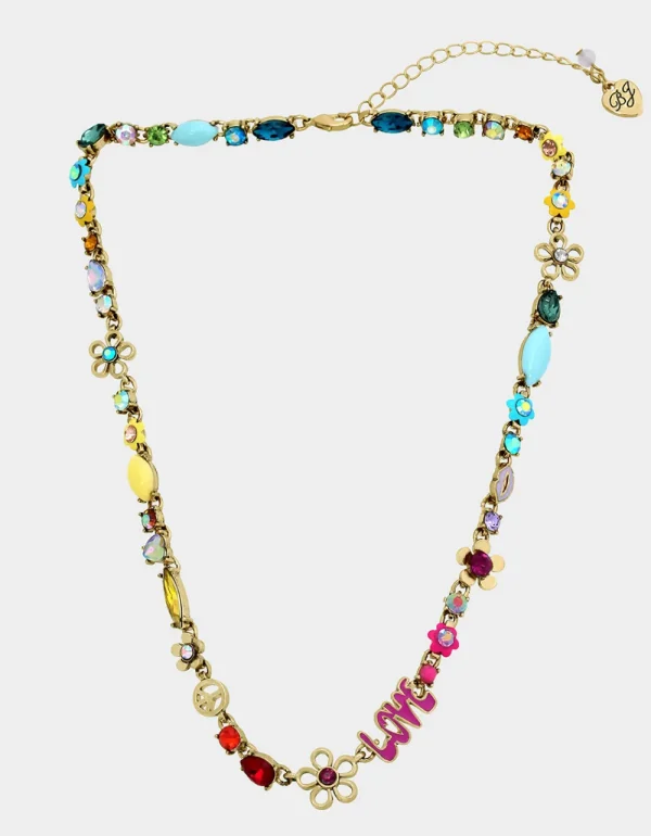 Betsey Johnson Betsey Love Fest Mixed Collar Necklace Pastel Multi Flash Sale