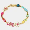 Betsey Johnson Betsey Love Fest Mixed Flex Bracelet Pastel Multi New