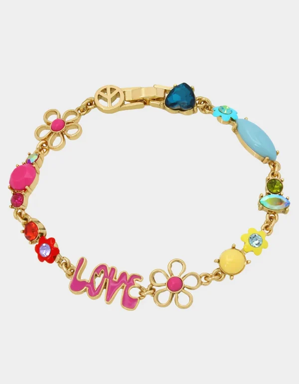 Betsey Johnson Betsey Love Fest Mixed Flex Bracelet Pastel Multi New