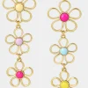 Betsey Johnson Betsey Love Fest Open Heart Linear Earrings Pastel Multi Outlet