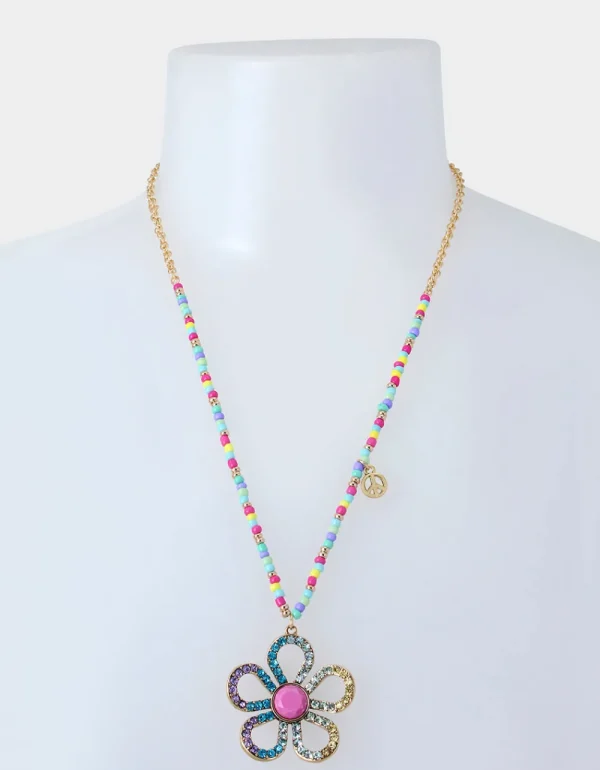 Betsey Johnson Betsey Love Fest Open Heart Necklace Pastel Multi Cheap