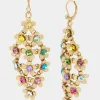 Betsey Johnson Betsey Love Fest Stone Flower Chandelier Earrings Pastel Multi Best