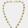 Betsey Johnson Betsey Love Fest Stone Flower Collar Necklace Pastel Multi Sale