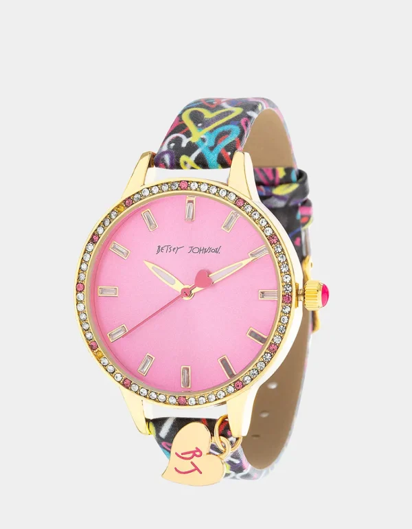 Betsey Johnson Betsey Time Hearts Abound Watch Multi Fashion