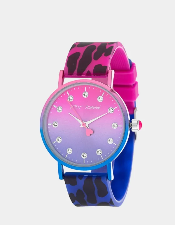 Betsey Johnson Betsey Time Ombre Leopard Watch Pink Multi Fashion