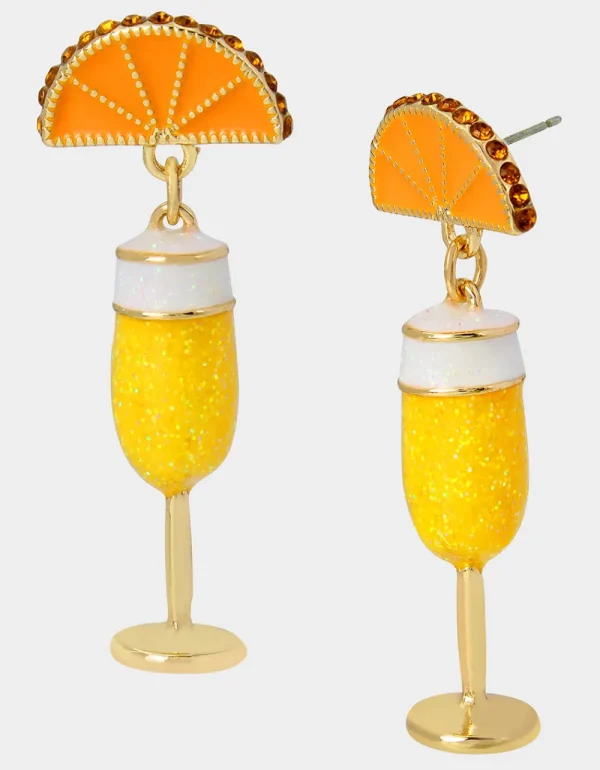 Betsey Johnson Betseys Brunch Bellini Earrings Orange Discount