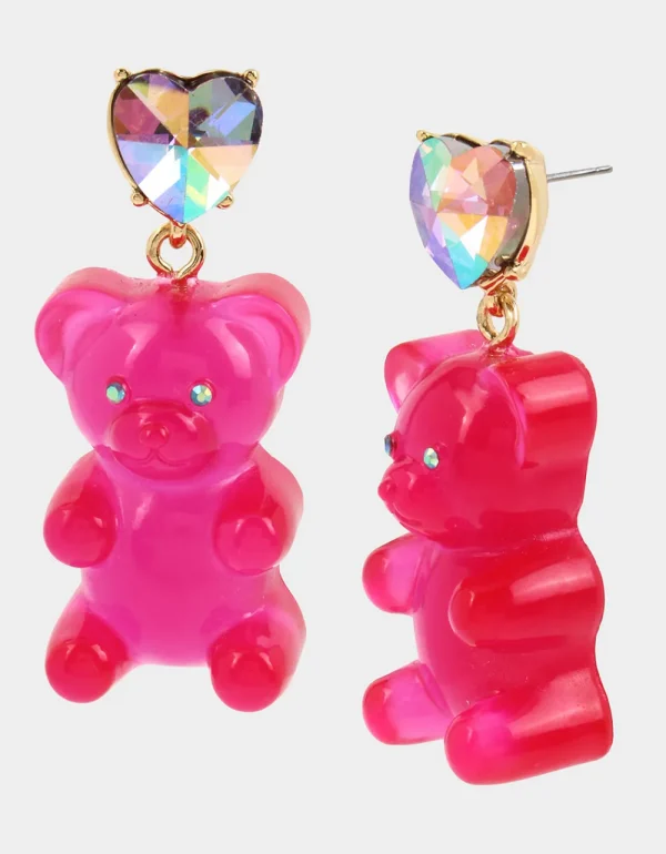 Betsey Johnson Betseys Gummy Bear Drop Earrings Pink Store