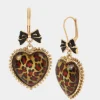 Betsey Johnson Betseys Heart Drop Earrings Leopard Best