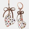 Betsey Johnson Betseys Lucite Heart Drop Earrings Multi Cheap