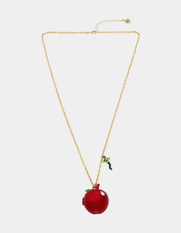 Betsey Johnson Charm School Apple Pendant Red New