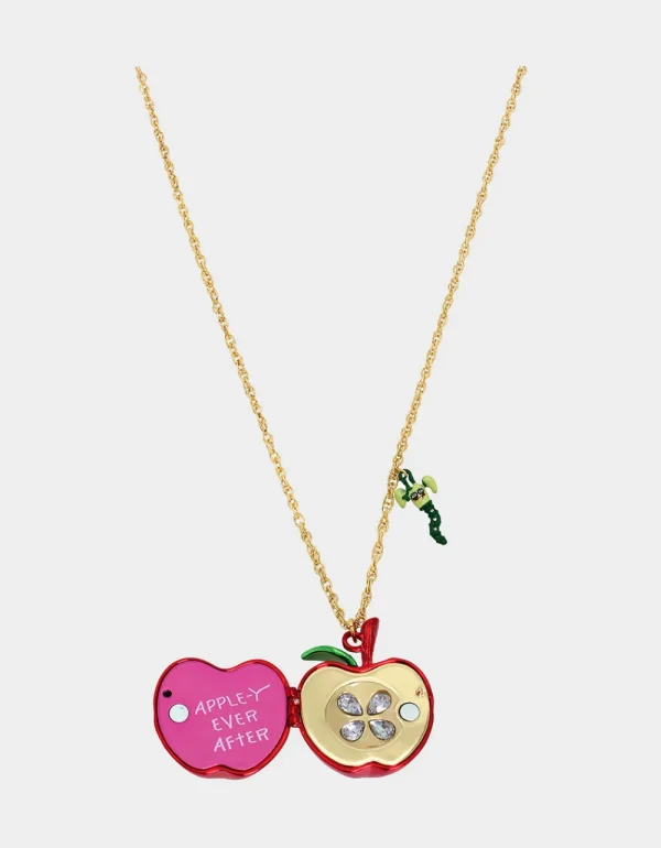 Betsey Johnson Charm School Apple Pendant Red New