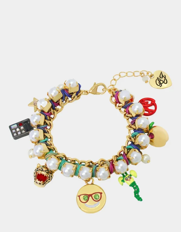 Betsey Johnson Charm School Charm Bracelet Red Shop