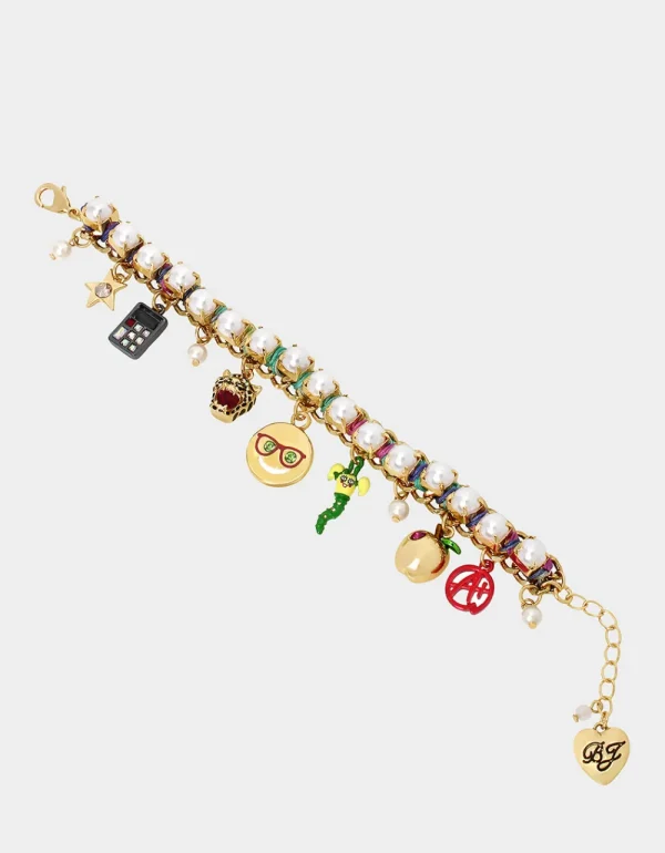 Betsey Johnson Charm School Charm Bracelet Red Shop