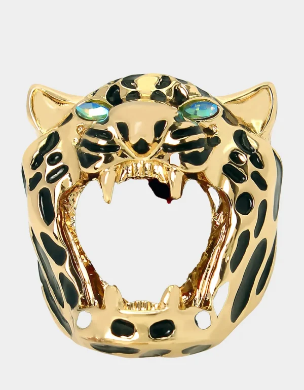 Betsey Johnson Charm School Cheetah Ring Red Cheap