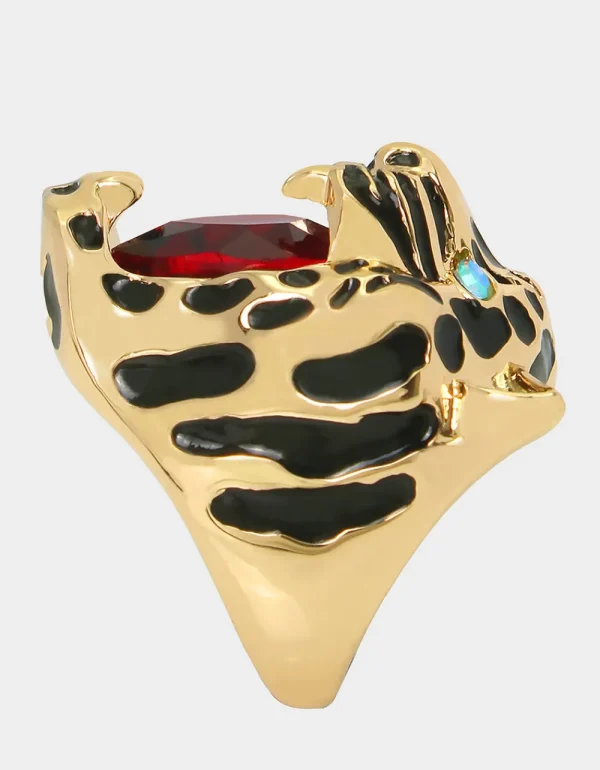 Betsey Johnson Charm School Cheetah Ring Red Cheap