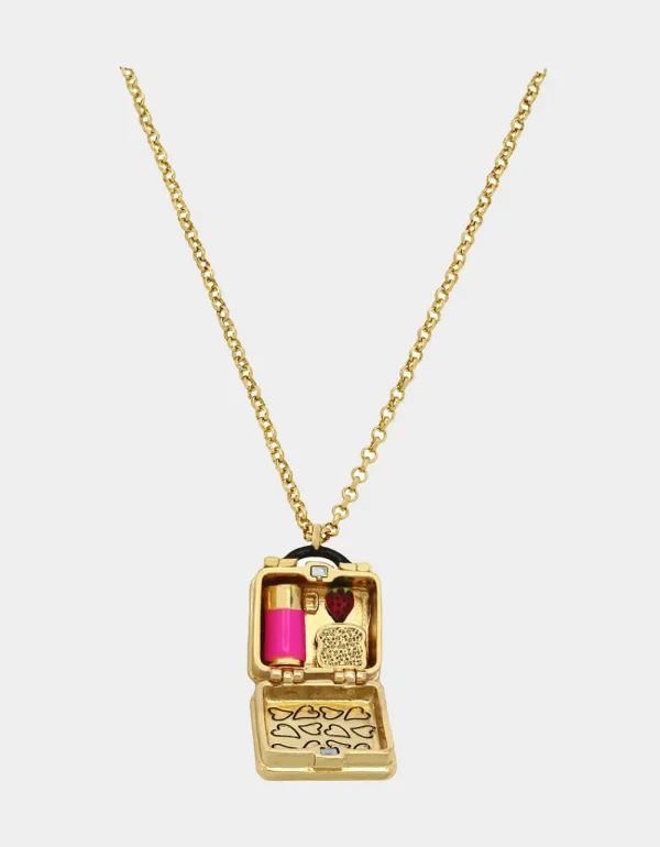 Betsey Johnson Charm School Lunch Pendant Pink New