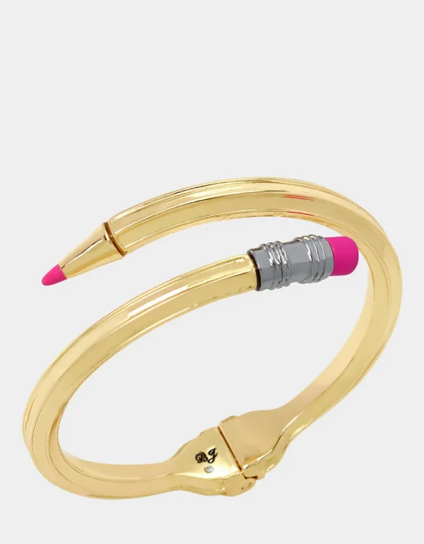 Betsey Johnson Charm School Pencil Bangle Gold Online