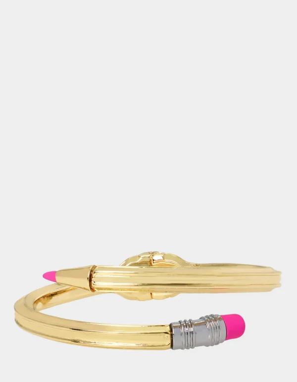 Betsey Johnson Charm School Pencil Bangle Gold Online