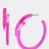 Betsey Johnson Charm School Pencil Hoops Pink Shop