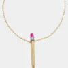 Betsey Johnson Charm School Pencil Pendant Gold Flash Sale