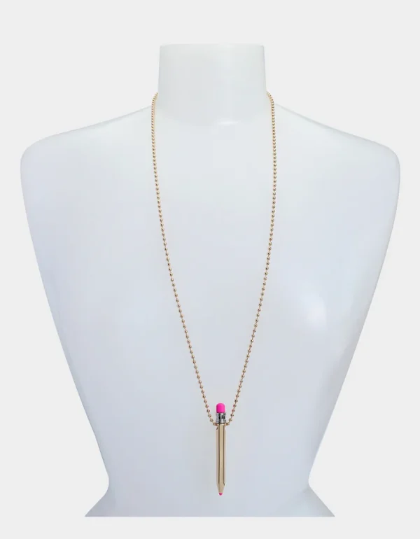 Betsey Johnson Charm School Pencil Pendant Gold Flash Sale