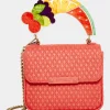 Betsey Johnson Fruity Handle Flap Bag Red Clearance