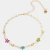 Betsey Johnson Kidult Kitsch Pearl Collar Necklace Multi Sale