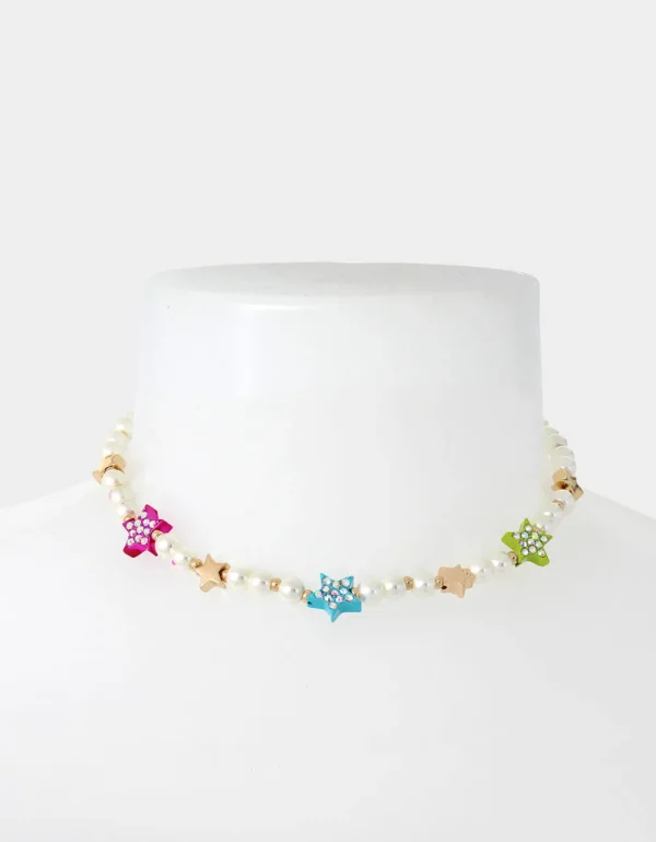 Betsey Johnson Kidult Kitsch Pearl Collar Necklace Multi Sale