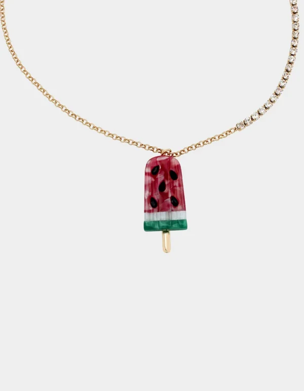 Betsey Johnson Kitsch Cookout Long Watermelon Necklace Pink Best