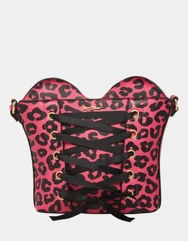 Betsey Johnson Kitsch Of Corsets Love Crossbody Black-Pink Online