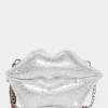 Betsey Johnson Kitsch Read My Lips Crossbody Silver Fashion