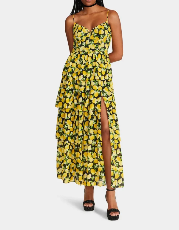 Betsey Johnson La La Lemons Maxi Dress Black Store