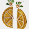 Betsey Johnson Lemon Drop Slice Statement Earrings Yellow Cheap