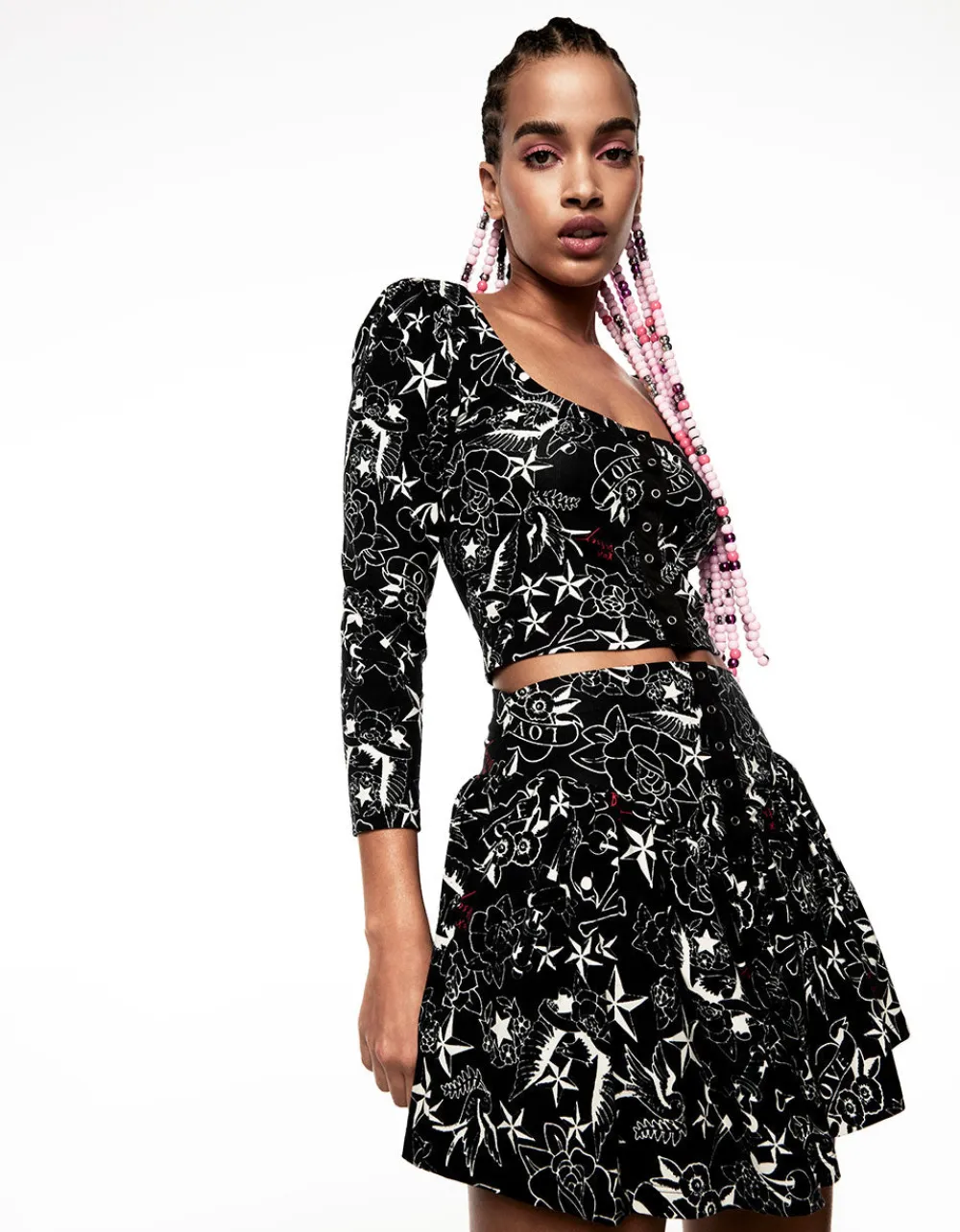 pretty_in_punk_vintage_in_1-1.webp Betsey Johnson Pretty In Punk Vintage Inspired Flounce Mini Skirt Nt Tattoo Pri Best