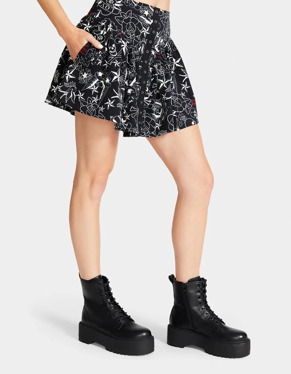 pretty_in_punk_vintage_in_3-1.webp Betsey Johnson Pretty In Punk Vintage Inspired Flounce Mini Skirt Nt Tattoo Pri Best