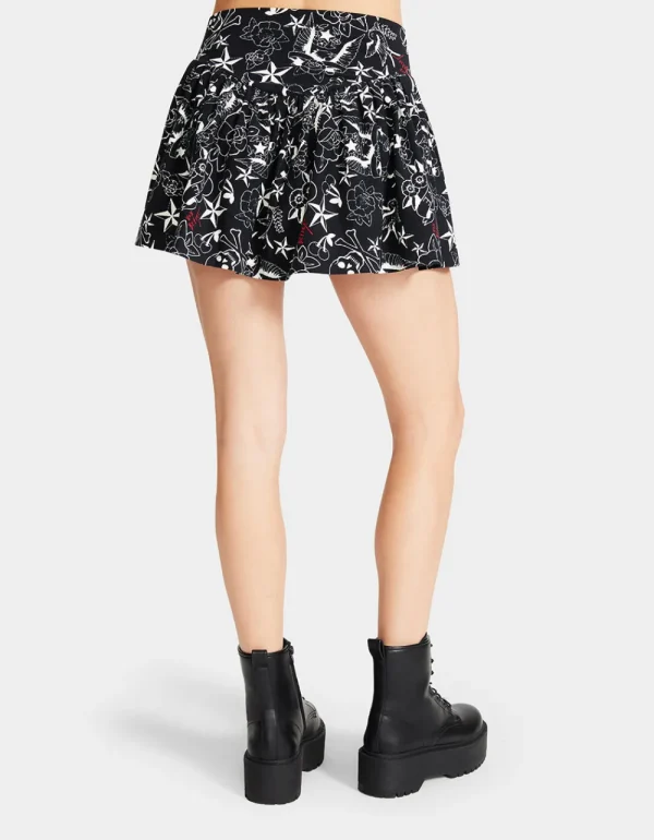 Betsey Johnson Pretty In Punk Vintage Inspired Flounce Mini Skirt Nt Tattoo Pri Best