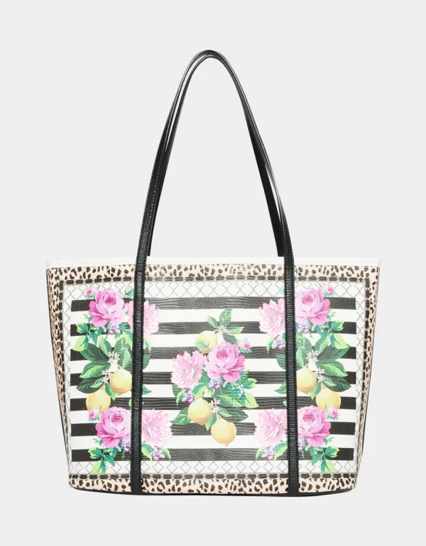 Betsey Johnson Seeing Stripes Tote Black/White Black White Flash Sale