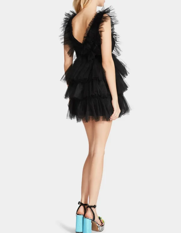 Betsey Johnson Show Off Tiered Tulle Dress Black Fashion