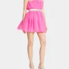 Betsey Johnson Showstopper Tulle Mini Dress Hot Pink Cheap