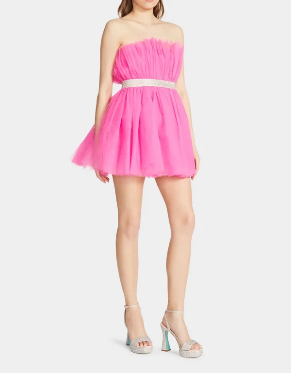 Betsey Johnson Showstopper Tulle Mini Dress Hot Pink Cheap