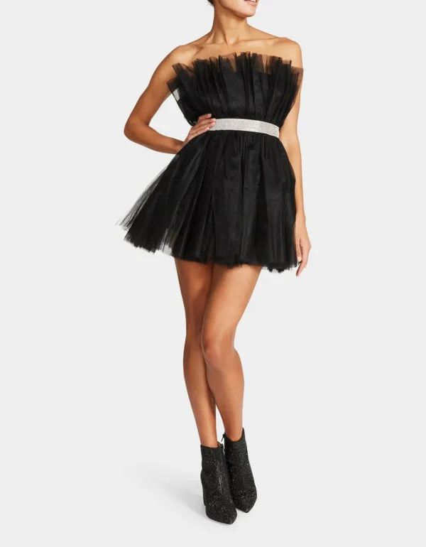 Betsey Johnson Showstopper Tulle Mini Dress Black Cheap