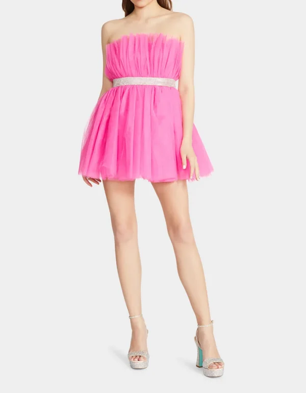 Betsey Johnson Showstopper Tulle Mini Dress Hot Pink Cheap