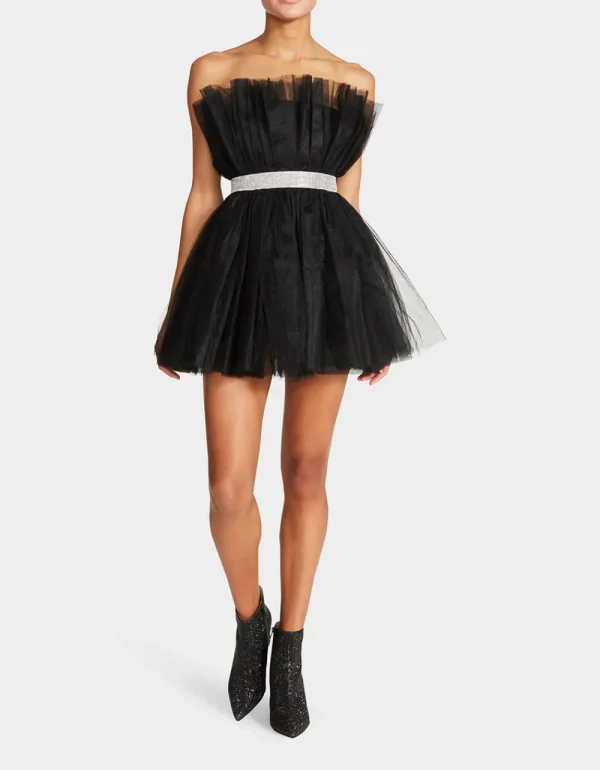 Betsey Johnson Showstopper Tulle Mini Dress Black Cheap