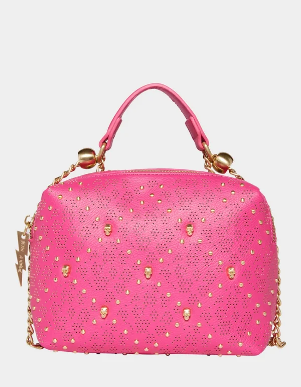 Betsey Johnson Status Skull Crossbody Pink Cheap