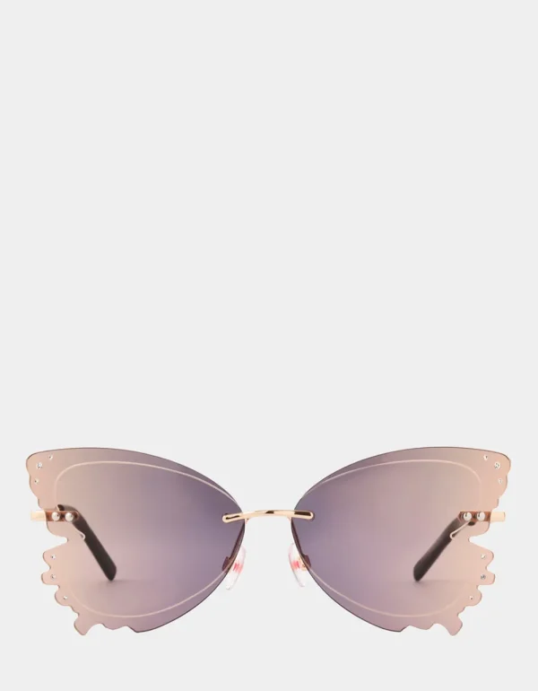 Betsey Johnson Take Flight Sunglasses Black Clearance