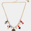 Betsey Johnson 4Th Of July Pinwheel Short Pendant Red/White/Blue Red White Blue Flash Sale