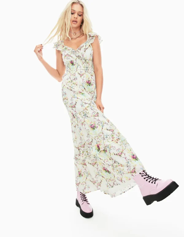 Betsey Johnson Vine And Dine Maxi Dress White Store