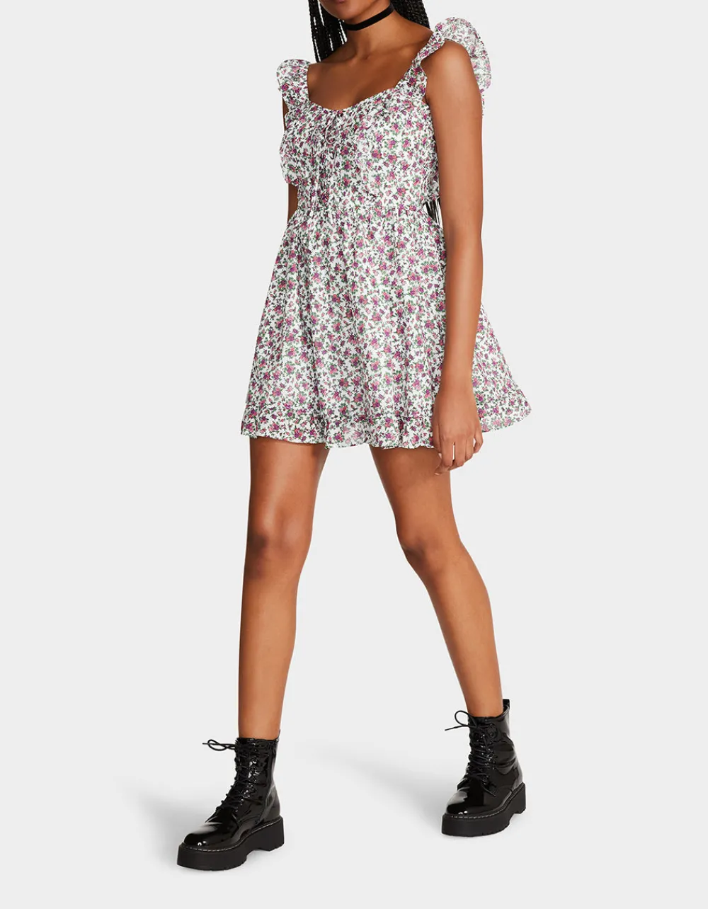 vintage_ditsy_floral_mini_4.webp Betsey Johnson Vintage Ditsy Floral Mini Dress White Multi Best Sale